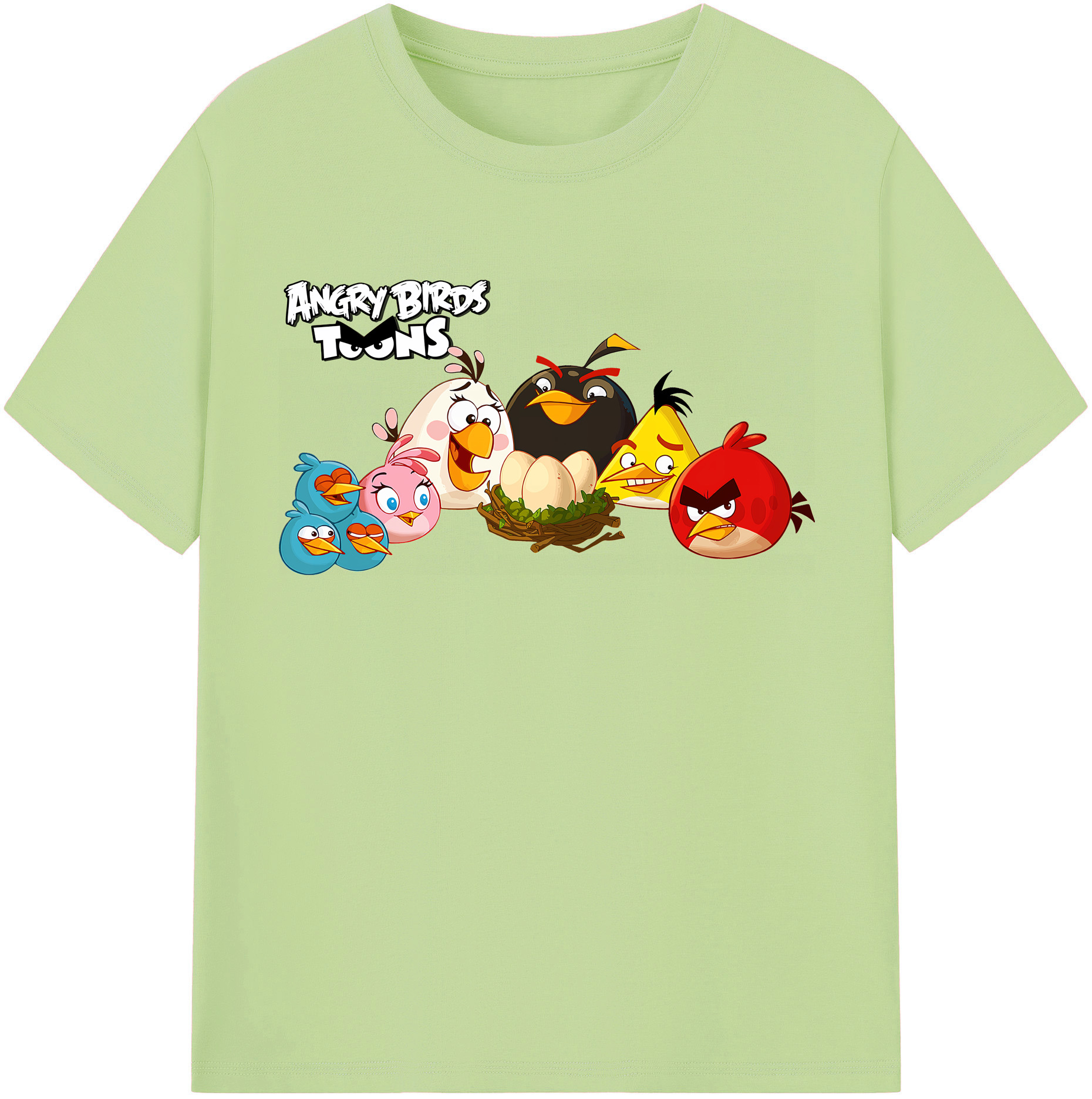 （画像用） Angry Birds アングリーバード 綿100％半袖Tシャツ（フロントプリント）